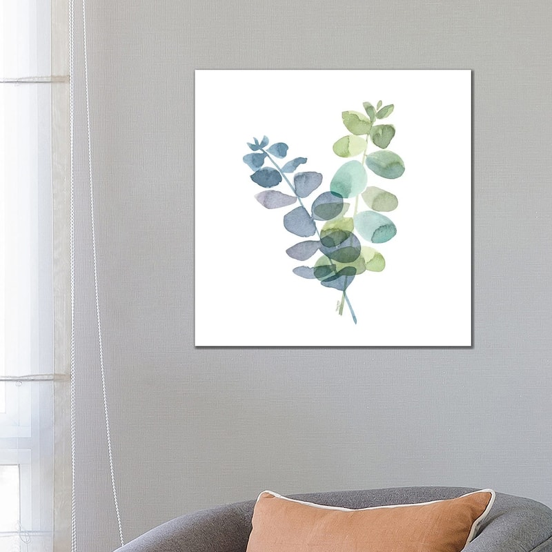 iCanvas "Natural Inspiration Blue Eucalyptus on White I" by Tara Reed Canvas Print - 26x26x1.5