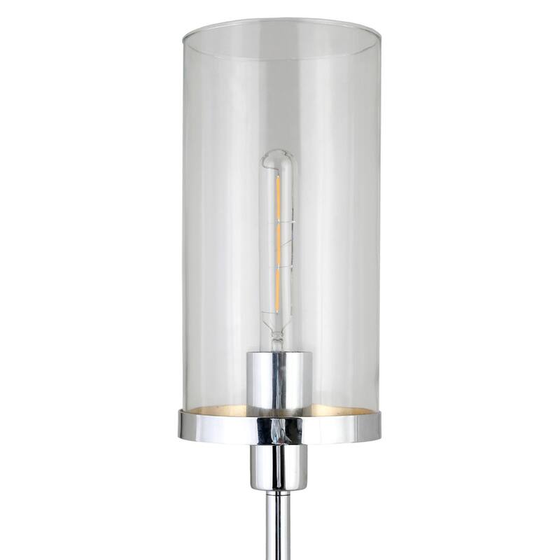 Metal Torchiere Floor Lamp with Drum and Cylinder Shade and Foot Switch - 11” x 11” x 66” (D x W x H)