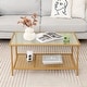preview thumbnail 2 of 8, Costway 2-Tier Coffee Table with Shelf with Tempered Glass Top & Metal - See Details