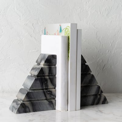 Artistic Weavers Metz Carved Modern Stone Book Ends (2 Pieces)