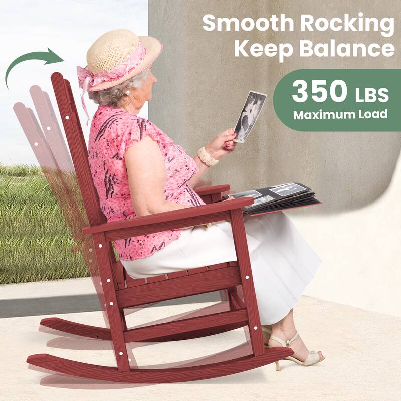 HDPE Outdoor Patio Rocking Plastic Adirondack Chair