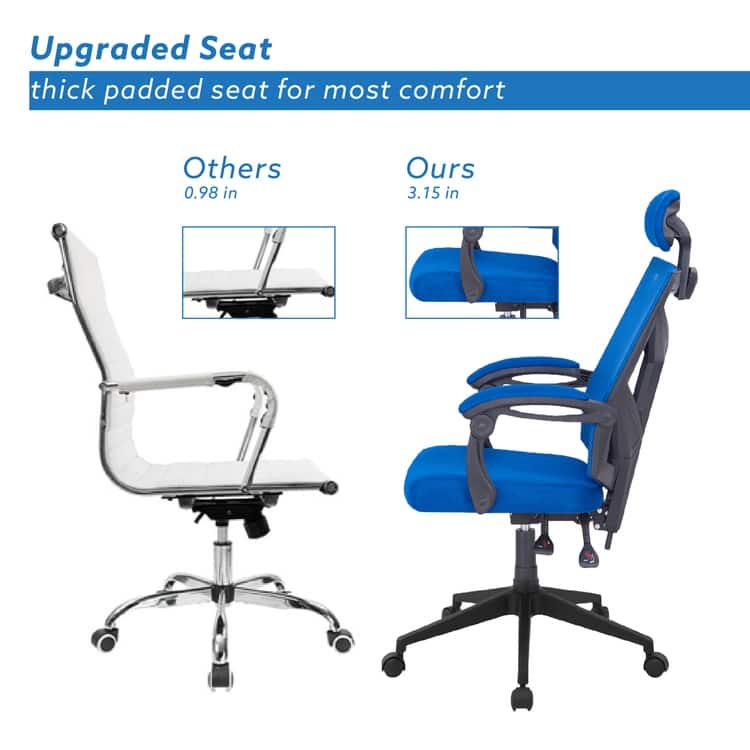 Adjustable Office Chair with Headrest Ergonomic Desk Chair High Back Mesh Office Chairs with Lumbar Support with Wheels