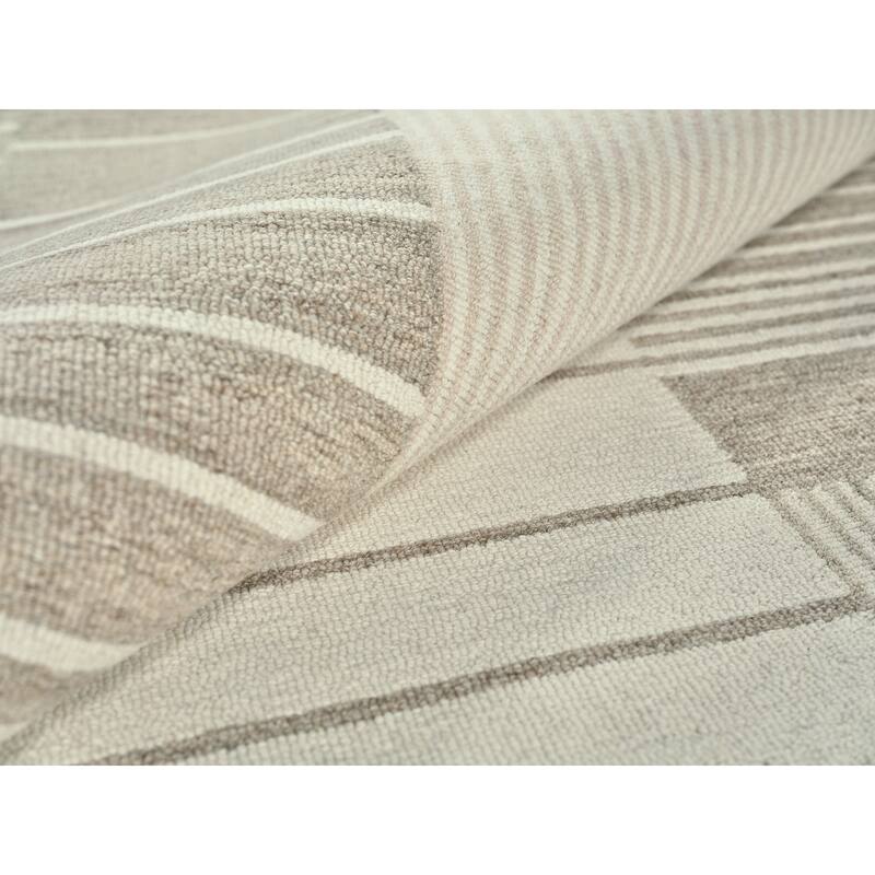 Exquisite Rugs Castine Handmade Hand-tufted New Zealand Wool on Canvas Beige/Ivory Area Rug