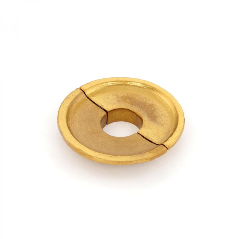 Radiator Flange Brass Finish Aluminum Triple Roped Style 3/4" (IPS) 1" ID - 3.13" OD Easy Snap Escutcheon Renovators Supply - Gold - Aluminum