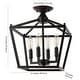 preview thumbnail 9 of 21, Milton Mini Lantern 4-Light Iron Modern Farmhouse LED Flush Mount, by JONATHAN Y