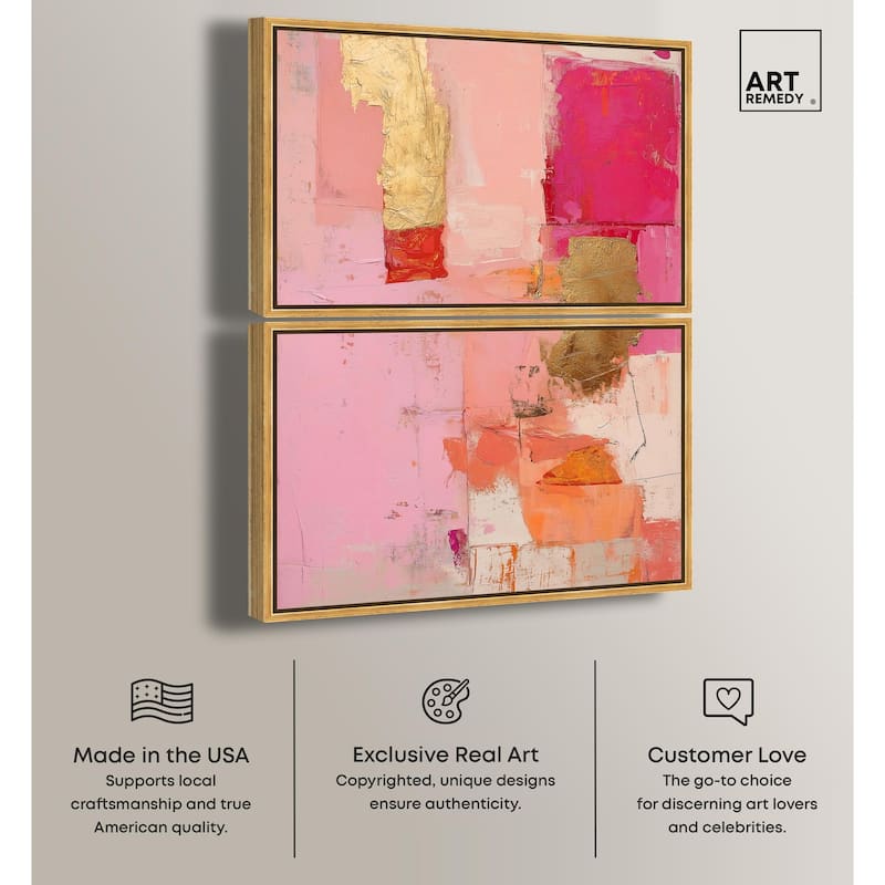 Petal Patchwork I Canvas Set of 2 by Art Remedy