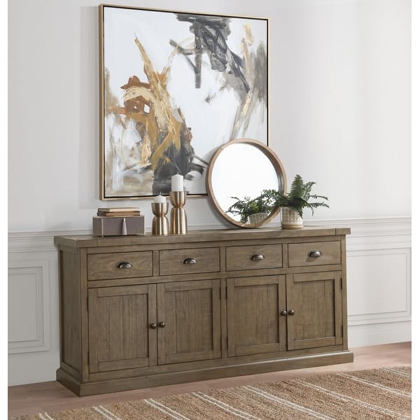 slide 2 of 12, Caleb 4-Drawer 4-Door Reclaimed Pine Sideboard, Distressed Brown