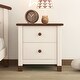 preview thumbnail 18 of 22, Wooden Nightstand with Two Drawers for Kids, Cream/Brown