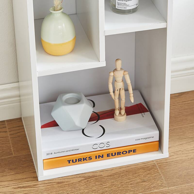 VECELO Three Open Cube Wooden Bookcase Organizer, Nightstands/small bookcase