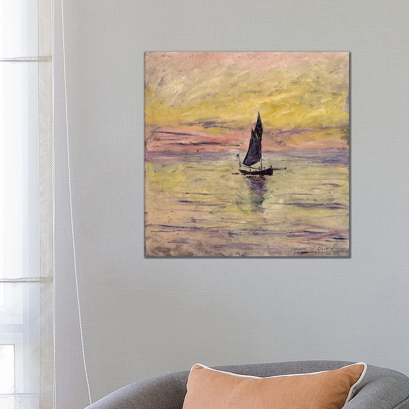 iCanvas "The Sailing Boat, Evening Effect, 1885 " by Claude Monet Canvas Print - 26x26x1.5