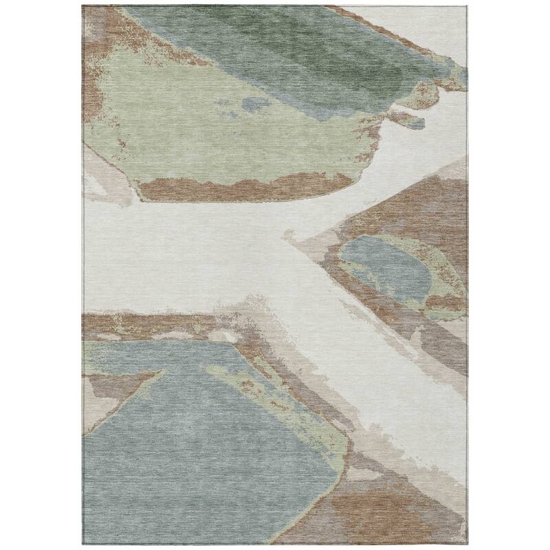 Machine Washable Indoor/ Outdoor Modern Cheney Chantille Rug