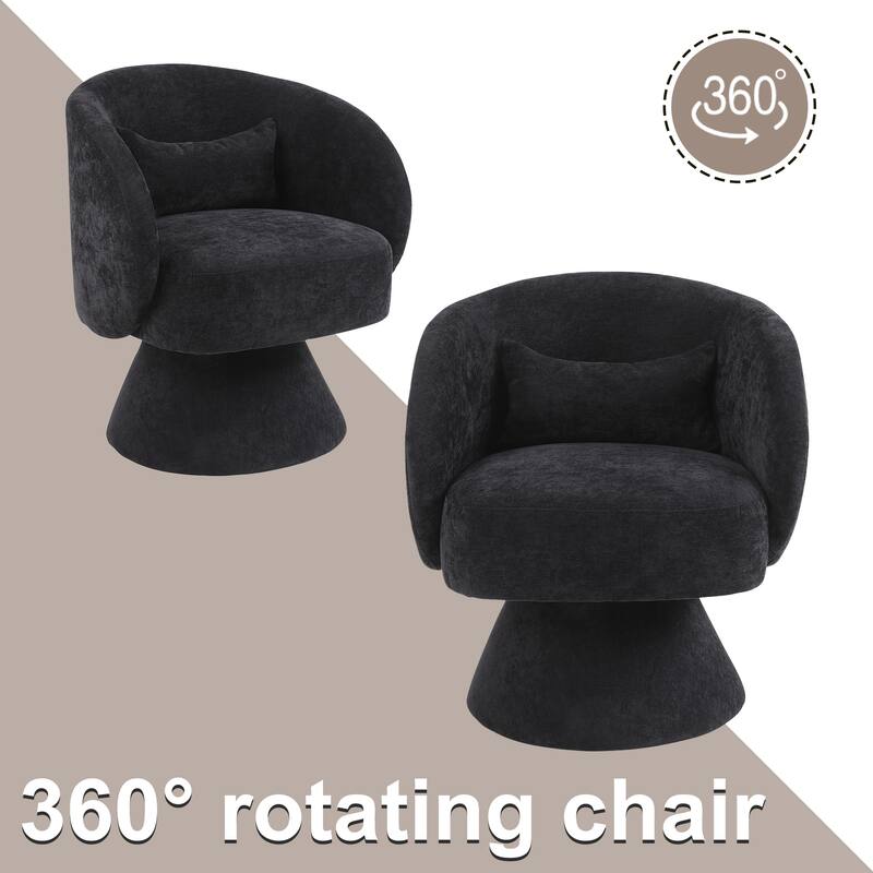 Upholstered Swivel Armchair (Set of 2)