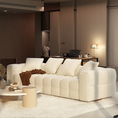 100.8" Teddy Velvet Sofa CouchModern Loveseat/Sofa/Couch with Armrest