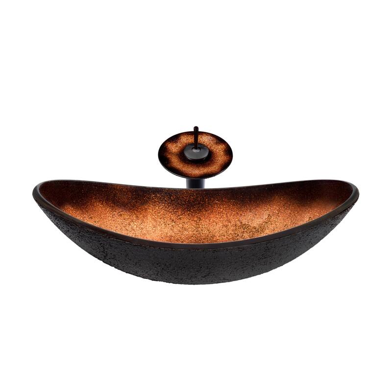 Miseno Hand Painted 21-1/2" Glass Vessel Bathroom Sink with Single