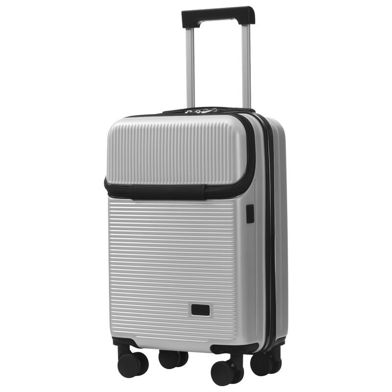 Luggage Sets 5 Piece with Half-opening, Hardside Carry On Suitcase Set with Double Spinner Wheel, with USB Port,TSA Locks