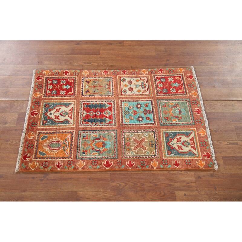 Garden Design Kazak Foyer Rug Hand-Knotted Wool Carpet - 2'0" x 3'1"