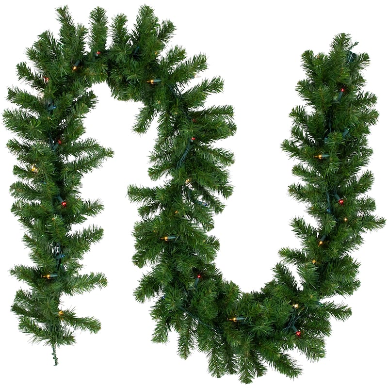 9' x 10" Oak Creek Pine Artificial Christmas Garland Multi Lights