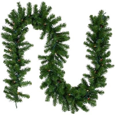 9' x 10" Oak Creek Pine Artificial Christmas Garland Multi Lights