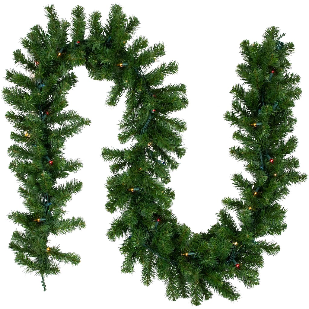 9' x 10" Pre-Lit Oak Creek Pine Artificial Christmas Garland - Multi Lights