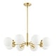 preview thumbnail 5 of 5, SAFAVIEH Lighting Prosie 8 Light 32" Chandelier - 32" x 32" x 19-49"- W/D/H