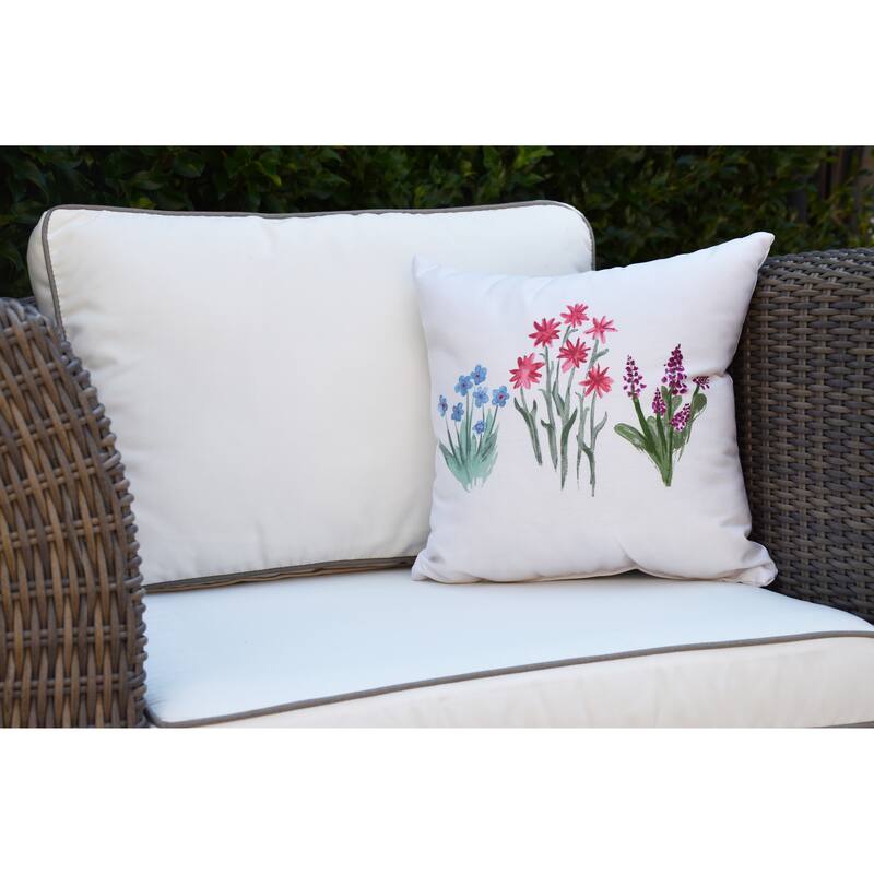 18 x 18 inch Flower Trio Outdoor Pillow