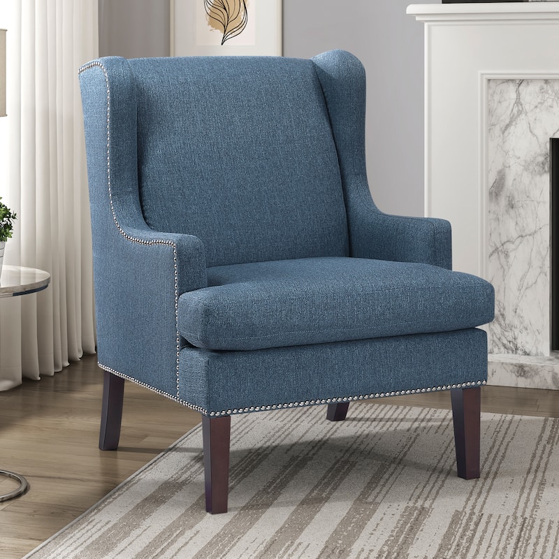 LaFollette 29" Textured Accent Chair - Nailhead Trim