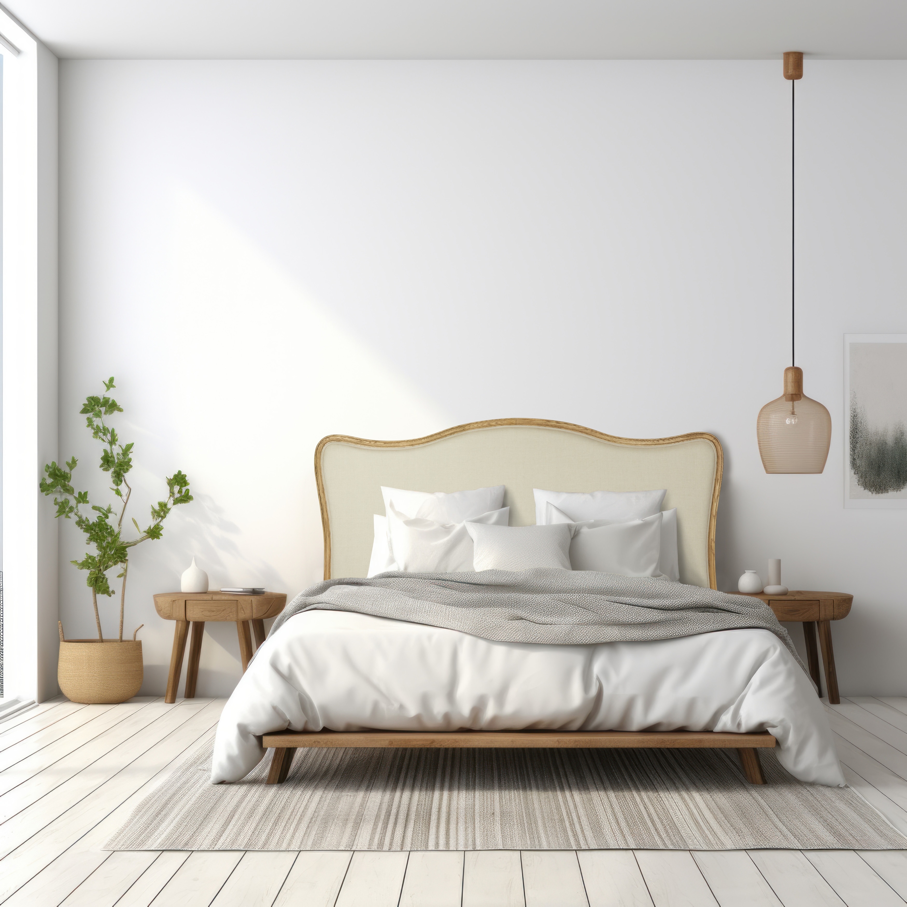 Oak & Linen Headboard