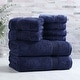 preview thumbnail 75 of 138, Superior Heritage Egyptian Cotton Absorbent 8-Piece Towel Set Navy Blue
