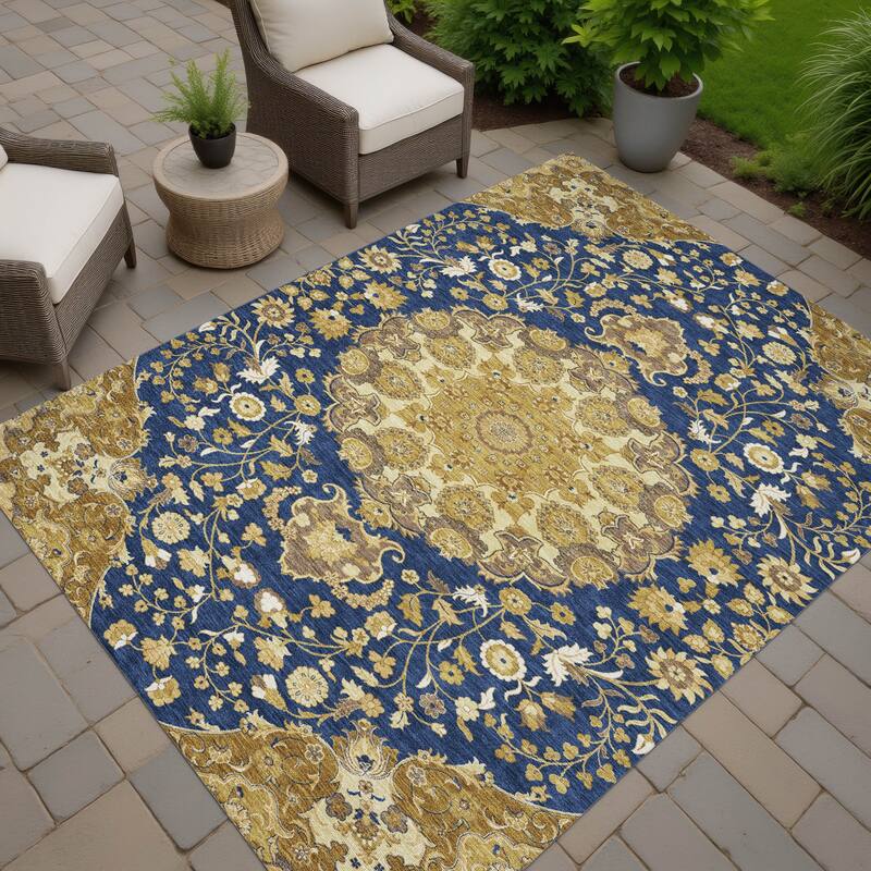 Machine Washable Indoor/ Outdoor Global Eckley Chantille Rug