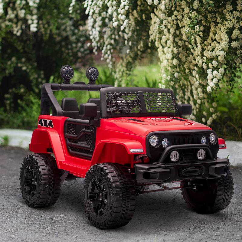 Electric 12V Kids Ride-On Truck, Parent Remote Control, Spring Suspension, LED Lights & Horn for Ages 3-6