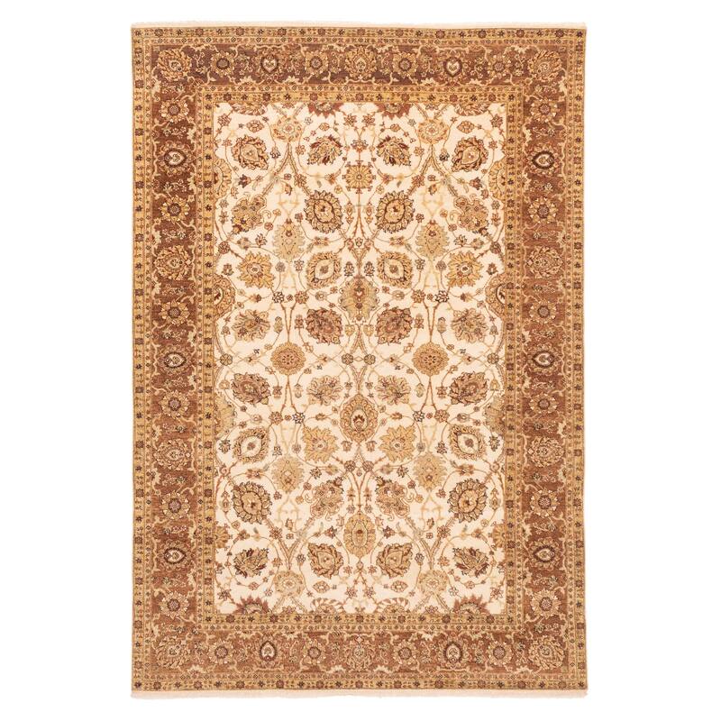 ECARPETGALLERY Hand-knotted Jamshidpour Cream Wool Rug - 6'0 x 8'9