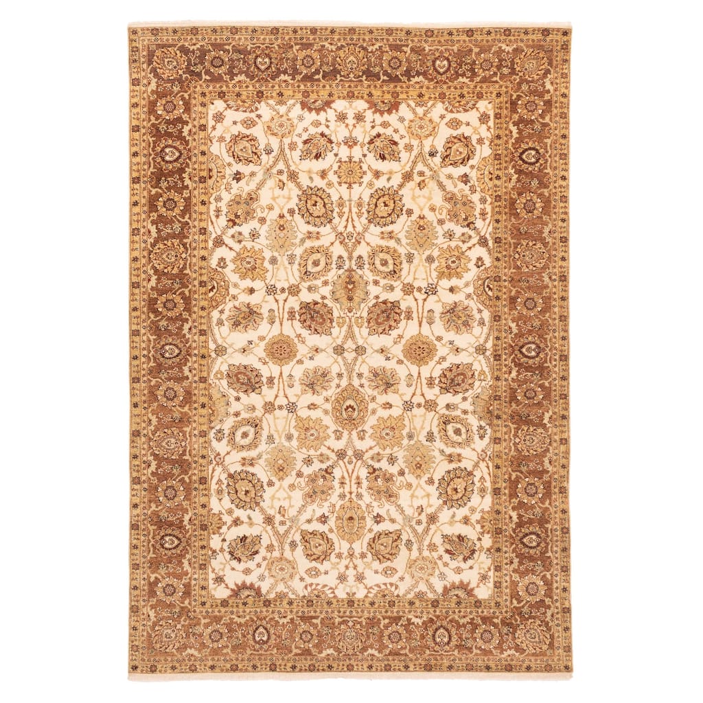 ECARPETGALLERY Hand-knotted Jamshidpour Cream Wool Rug - 6'0 x 8'9