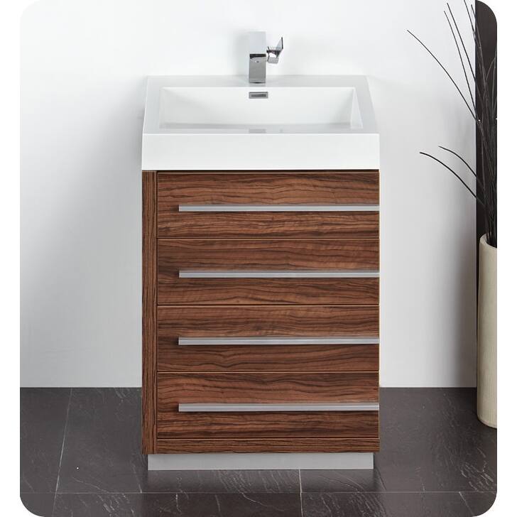 Fresca Livello 23-3/8" MDF Vanity With Mirrored Medicine Cabinet,