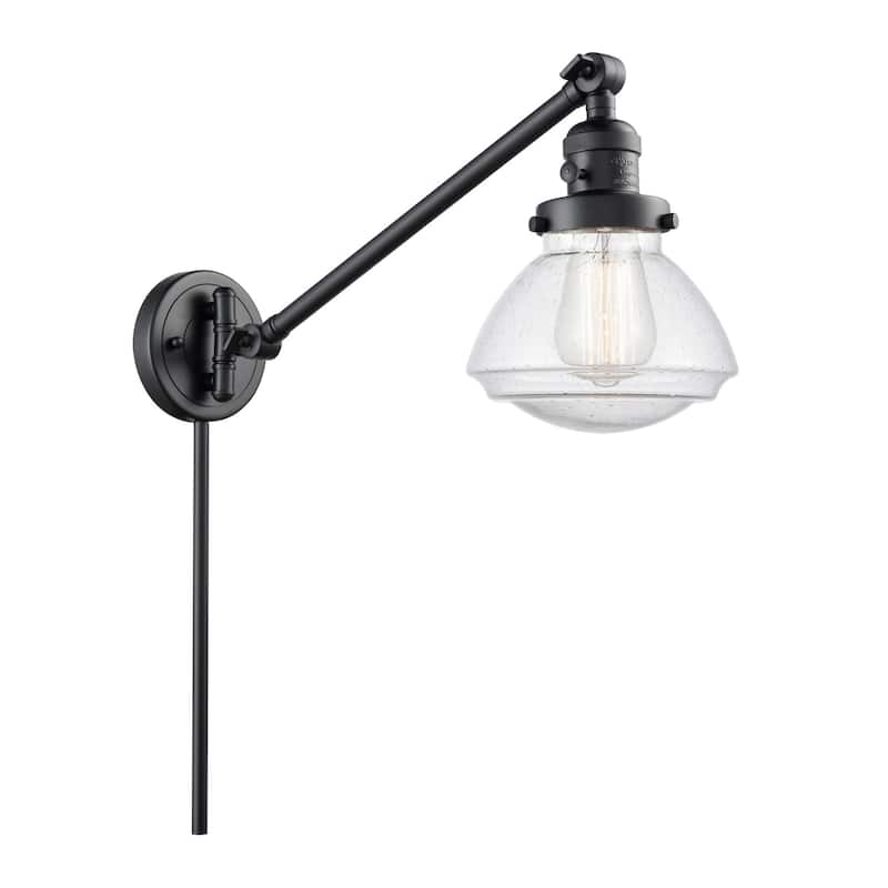 Innovations Lighting Olean 22" Tall Bathroom Sconce - Matte Black / Seedy