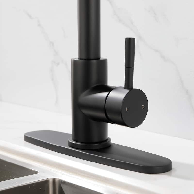 Single Handle Pull-down Sprayer Kitchen Faucet With Deck plate