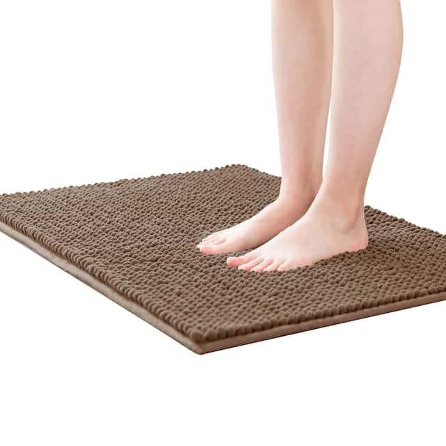 Subrtex Chenille Soft Rugs Super Water Absorbing Shower Mats