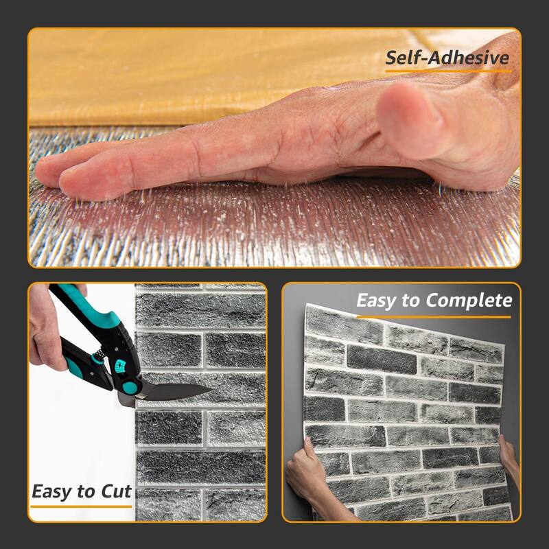 Art3d 20pcs 27.5"x27.5" Self-adhesive Foam Faux Brick Wall Tile Wall Sticker
