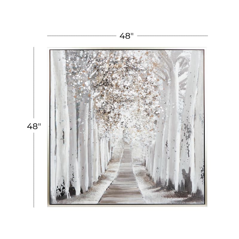 Canvas Landscape Trees Living Room Framed Wall Art with Frame - Roche River Decor
