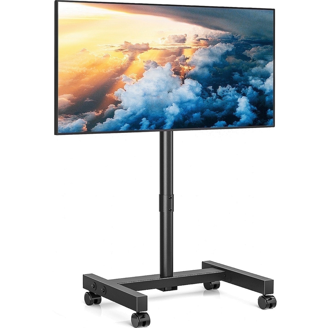 Mobile TV Stand with Wheels for 13-50 inch Screens, Adjustable Height & Tilt, VESA Compatible Mount