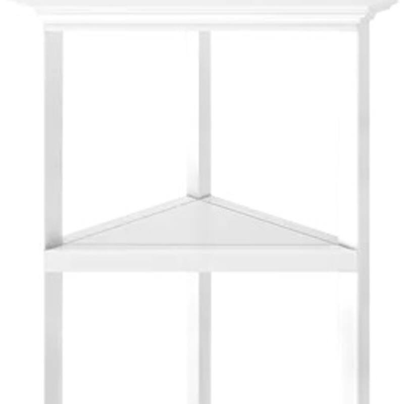 Solid Wood Corner Bookcase for Living Room and 5-Shelf Vertical Unit - 15.25” D x 26.5” W x 60” H