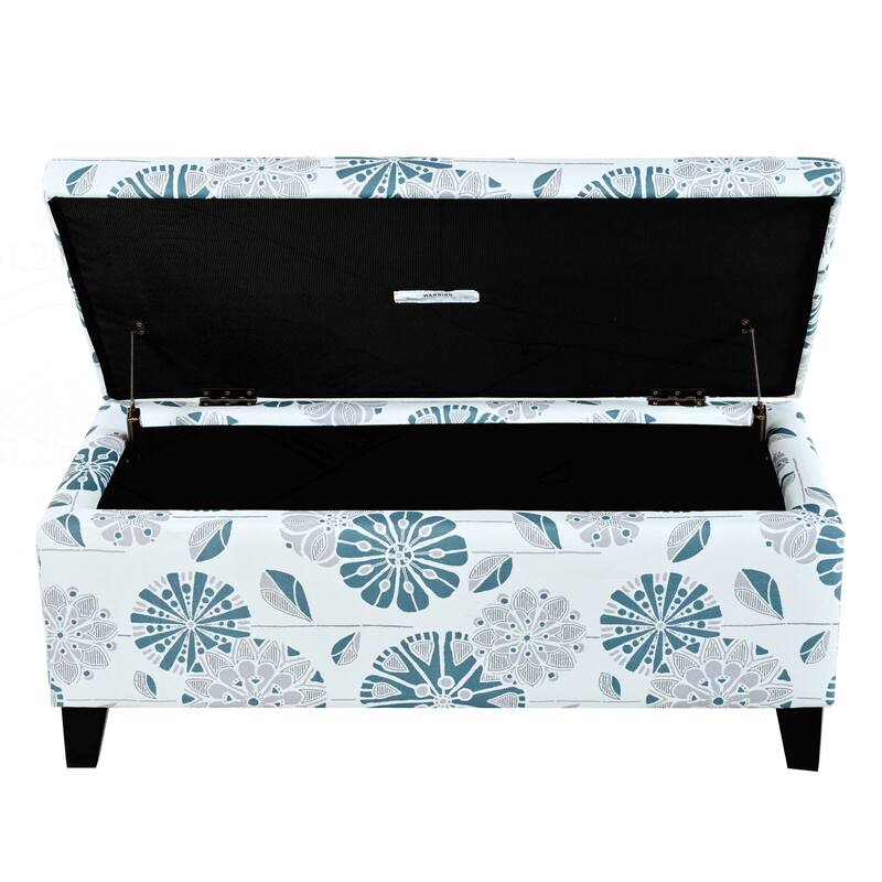 Versatile Floral Patterned Ottoman for Home with Hidden Compartment