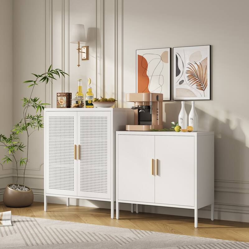 Metal Wall Mountable Storage Cabinet with Lock, Garage Cabinet File Cabinet with 2 Adjustable Shelves