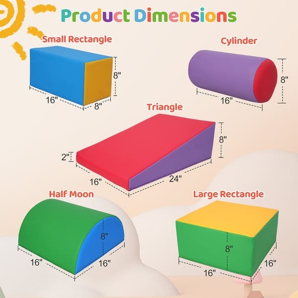 Toddler Climbing Toys 1-3, Toddler Climbing Toys Indoor Play Set, Safe Soft Foam Climbing Blocks - 24.02 x 16.93 x 24.02 Inches