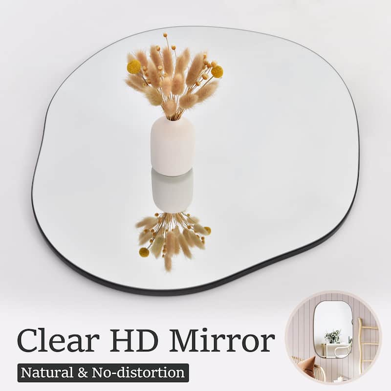 24 x 32 Irregular Wall Mounted Vanity Mirror Home Decorations Black - 24"x32"