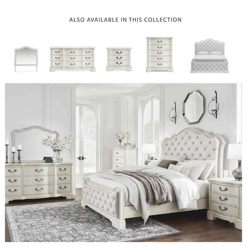 Signature Design by Ashley Arlendyne Antique White/Beige Upholstered Panel Bed