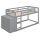 preview thumbnail 23 of 42, Modern Style Twin over Twin Wood Bunk Bed with Multiple Space and Built-in design