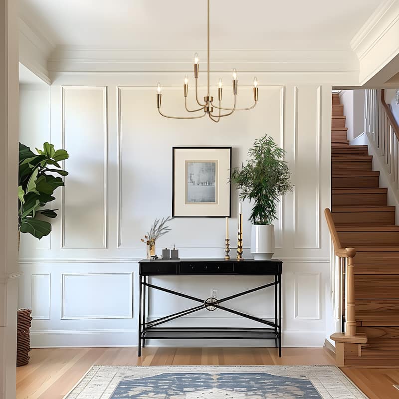 Uta Modern Gold 6-Light Chandelier Farmhouse Pendant Lights for Dining Room - W 26.8" x H 17.3"