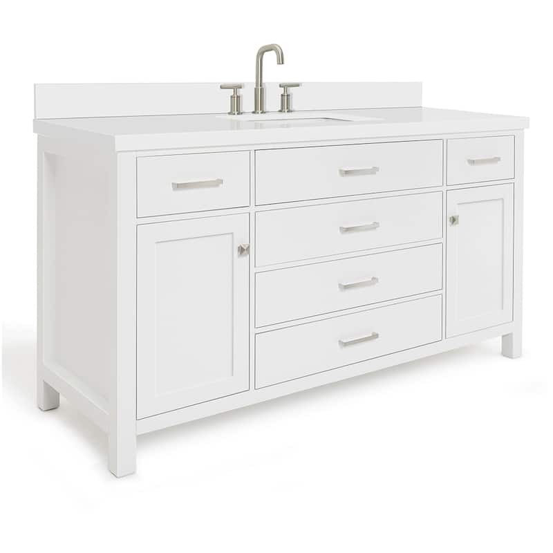 Ariel H061SWQRVO Bristol 61" Free Standing Single Rectangular Basin