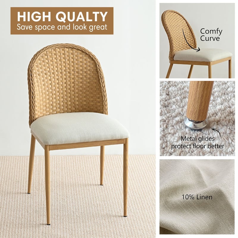 Coastal Rattan Dining Chair (Set of 2)