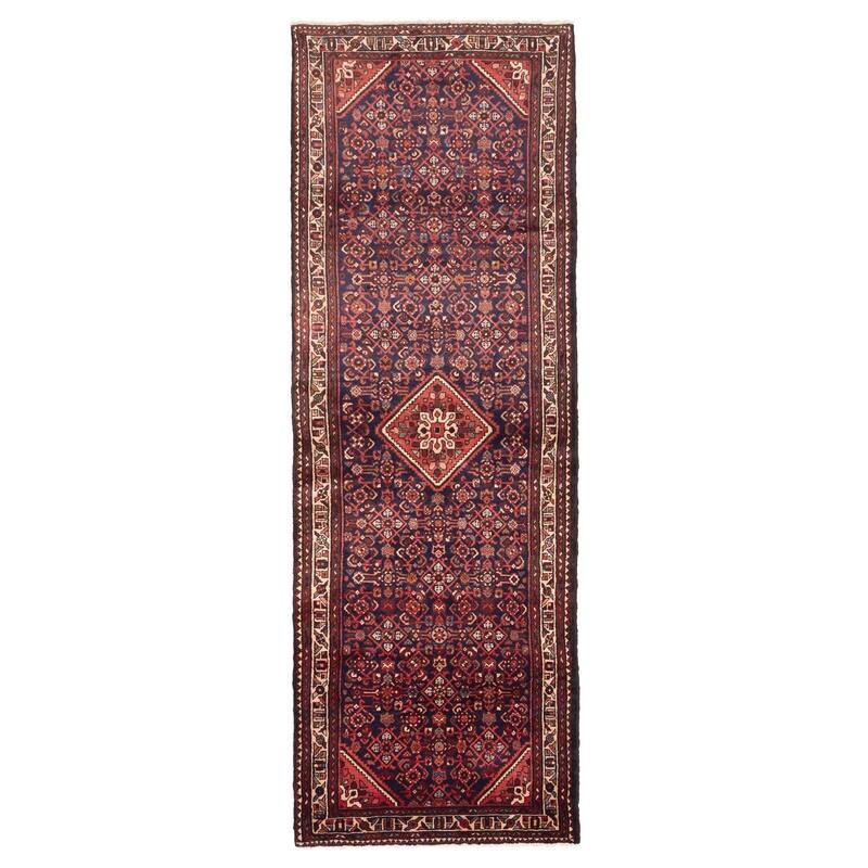 ECARPETGALLERY Hand-knotted Andelz Dark Navy Wool Rug - 3'5 x 10'6